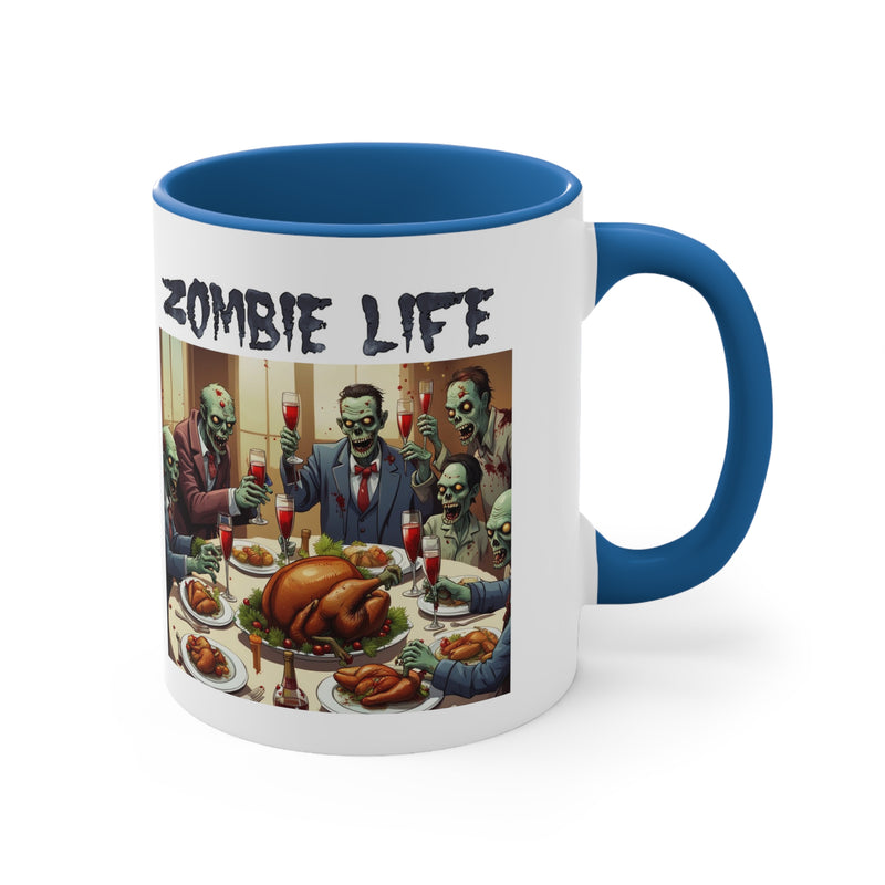 Zombie Life Thanksgiving Accent Coffee Mug, 11oz
