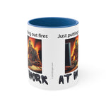 Just putting out fires at work Zombie Accent Coffee Mug, 11oz